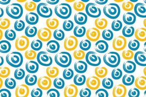 abstract naadloos patroon van penseelstreken in de vorm van cirkels in een zacht kleurenpalet van blauw en oranje. vector herhalend ontwerp. vector illustratie