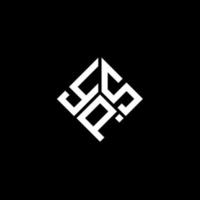 yps brief logo ontwerp op zwarte achtergrond. yps creatieve initialen brief logo concept. yps-briefontwerp. vector