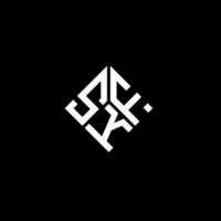skf brief logo ontwerp op zwarte achtergrond. skf creatieve initialen brief logo concept. skf brief ontwerp. vector