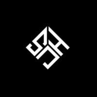 sjh brief logo ontwerp op zwarte achtergrond. sjh creatieve initialen brief logo concept. sjh brief ontwerp. vector