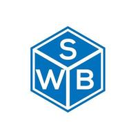 SWB brief logo ontwerp op zwarte achtergrond. swb creatieve initialen brief logo concept. swb brief ontwerp. vector