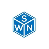 swn brief logo ontwerp op zwarte achtergrond. swn creatieve initialen brief logo concept. swn brief ontwerp. vector