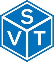 Svt brief logo ontwerp op zwarte achtergrond. svt creatieve initialen brief logo concept. svt-briefontwerp. vector