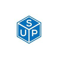 sup brief logo ontwerp op zwarte achtergrond. sup creatieve initialen brief logo concept. sup brief ontwerp. vector