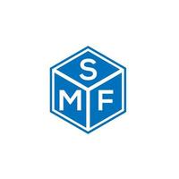 SMF brief logo ontwerp op zwarte achtergrond. smf creatieve initialen brief logo concept. SMF brief ontwerp. vector