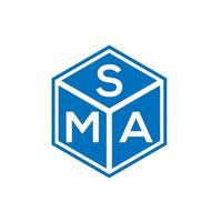 sma brief logo ontwerp op zwarte achtergrond. sma creatieve initialen brief logo concept. sma-briefontwerp. vector