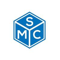 smc brief logo ontwerp op zwarte achtergrond. smc creatieve initialen brief logo concept. smc brief ontwerp. vector