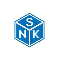 snk brief logo ontwerp op zwarte achtergrond. snk creatieve initialen brief logo concept. snk brief ontwerp. vector