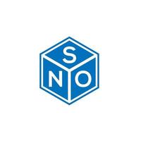 sno letter logo ontwerp op zwarte achtergrond. sno creatieve initialen brief logo concept. sno brief ontwerp. vector