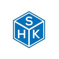 shk brief logo ontwerp op zwarte achtergrond. shk creatieve initialen brief logo concept. shk brief ontwerp. vector