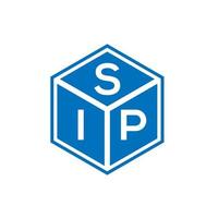 sip brief logo ontwerp op zwarte achtergrond. sip creatieve initialen brief logo concept. slokje letterontwerp. vector