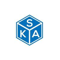 ska brief logo ontwerp op zwarte achtergrond. ska creatieve initialen brief logo concept. ska-briefontwerp. vector