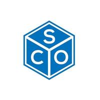 sco brief logo ontwerp op zwarte achtergrond. sco creatieve initialen brief logo concept. sco brief ontwerp. vector