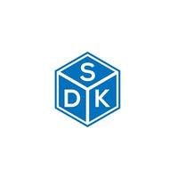 SD brief logo ontwerp op zwarte achtergrond. SDK creatieve initialen brief logo concept. sdk-briefontwerp. vector