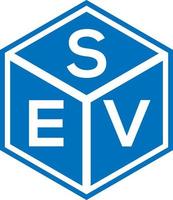 sv brief logo ontwerp op zwarte achtergrond. sev creatieve initialen brief logo concept. sev brief ontwerp. vector