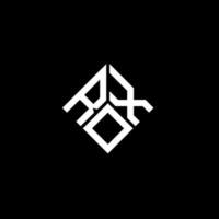 rox brief logo ontwerp op zwarte achtergrond. rox creatieve initialen brief logo concept. rox brief ontwerp. vector