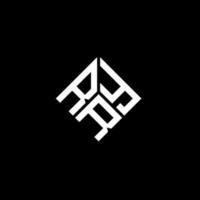 rry brief logo ontwerp op zwarte achtergrond. rry creatieve initialen brief logo concept. rry brief ontwerp. vector