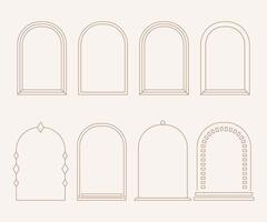 bogen en ramen abstracte logo set sjablonen in trendy lineaire minimalistische stijl. vector