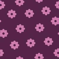 naadloos bloemenpatroon met madeliefjes op paarse achtergrond vector