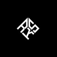 rks brief logo ontwerp op zwarte achtergrond. rks creatieve initialen brief logo concept. rks brief ontwerp. vector