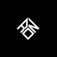 ron brief logo ontwerp op zwarte achtergrond. ron creatieve initialen brief logo concept. ron brief ontwerp. vector