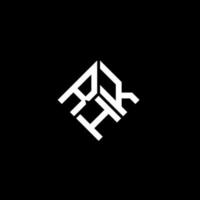 rk brief logo ontwerp op zwarte achtergrond. rhk creatieve initialen brief logo concept. rhk-briefontwerp. vector