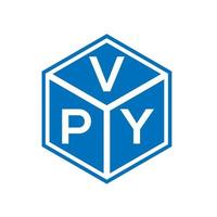 vpy brief logo ontwerp op zwarte achtergrond. vpy creatieve initialen brief logo concept. vpy-briefontwerp. vector