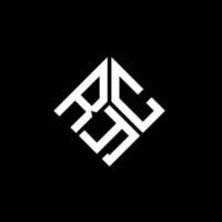 ryc brief logo ontwerp op zwarte achtergrond. ryc creatieve initialen brief logo concept. ryc brief ontwerp. vector
