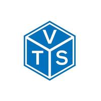 vts brief logo ontwerp op zwarte achtergrond. vts creatieve initialen brief logo concept. vts-briefontwerp. vector