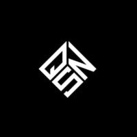 QSN brief logo ontwerp op zwarte achtergrond. qsn creatieve initialen brief logo concept. qsn-briefontwerp. vector