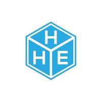 hhe brief logo ontwerp op zwarte achtergrond. hhe creatieve initialen brief logo concept. hee brief ontwerp. vector