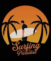 surfparadijs vector t-shirt ontwerpsjabloon