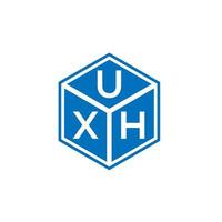 ux brief logo ontwerp op zwarte achtergrond. uxh creatieve initialen brief logo concept. uxh brief ontwerp. vector