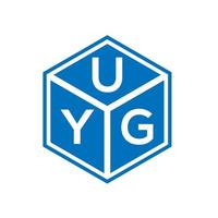 uyg brief logo ontwerp op zwarte achtergrond. uyg creatieve initialen brief logo concept. uyg brief ontwerp. vector