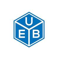 ueb brief logo ontwerp op zwarte achtergrond. ueb creatieve initialen brief logo concept. ueb brief ontwerp. vector