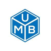 umb brief logo ontwerp op zwarte achtergrond. umb creatieve initialen brief logo concept. umb brief ontwerp. vector