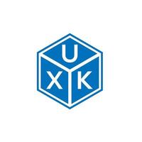 XK brief logo ontwerp op zwarte achtergrond. uxk creatieve initialen brief logo concept. uxk brief ontwerp. vector