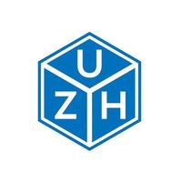Uzh brief logo ontwerp op zwarte achtergrond. uzh creatieve initialen brief logo concept. uzh brief ontwerp. vector