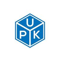 upk brief logo ontwerp op zwarte achtergrond. upk creatieve initialen brief logo concept. upk brief ontwerp. vector