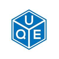 uqe brief logo ontwerp op zwarte achtergrond. uqe creatieve initialen brief logo concept. uqe brief ontwerp. vector