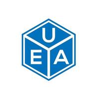 uea brief logo ontwerp op zwarte achtergrond. uea creatieve initialen brief logo concept. uea brief ontwerp. vector