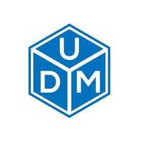 mobileudm brief logo ontwerp op zwarte achtergrond. udm creatieve initialen brief logo concept. udm brief ontwerp. vector