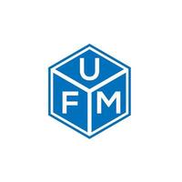 ufm brief logo ontwerp op zwarte achtergrond. ufm creatieve initialen brief logo concept. ufm-briefontwerp. vector