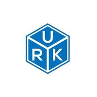 urk brief logo ontwerp op zwarte achtergrond. urk creatieve initialen brief logo concept. urk brief ontwerp. vector