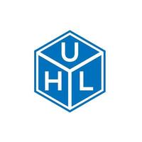 uhl brief logo ontwerp op zwarte achtergrond. uhl creatieve initialen brief logo concept. uhl brief ontwerp. vector