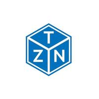 tzn brief logo ontwerp op zwarte achtergrond. tzn creatieve initialen brief logo concept. tzn brief ontwerp. vector