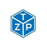 tzp brief logo ontwerp op zwarte achtergrond. tzp creatieve initialen brief logo concept. tzp-briefontwerp. vector