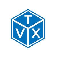 tvx brief logo ontwerp op zwarte achtergrond. tvx creatieve initialen brief logo concept. tvx-briefontwerp. vector