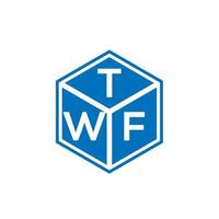 twf brief logo ontwerp op zwarte achtergrond. twf creatieve initialen brief logo concept. twf brief ontwerp. vector