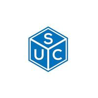 suc brief logo ontwerp op zwarte achtergrond. suc creatieve initialen brief logo concept. su brief ontwerp. vector